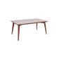 MESA ELEGANCE REFINATTO 1800mm x 1000mm COM VIDRO OFF WHITE REFINATTO